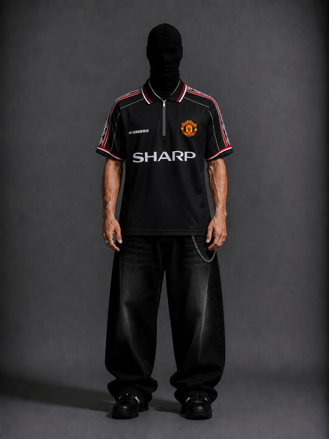 Manchester United 1998-1999 Beckham away half sleeves (zip )