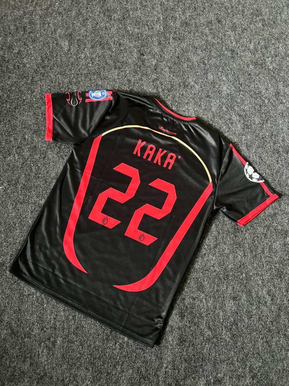 Ac milan away black Kaka half sleeves retro sublimation