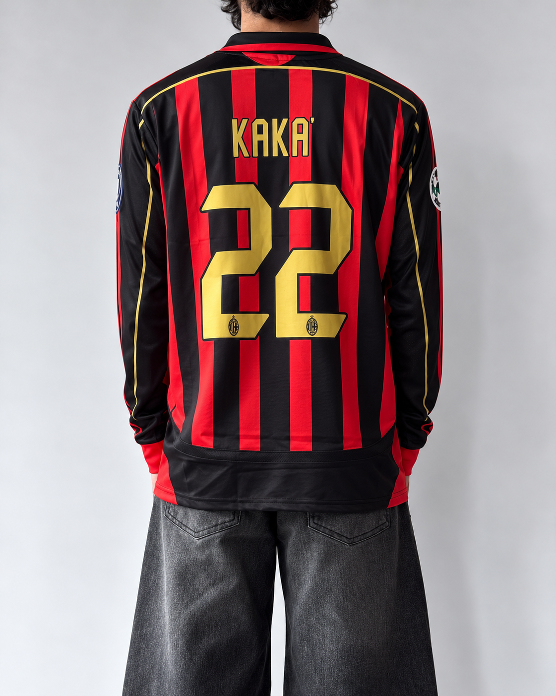 Ac milan #22 Kaka 2006-07 home - Bwin red and black full sleeves retro