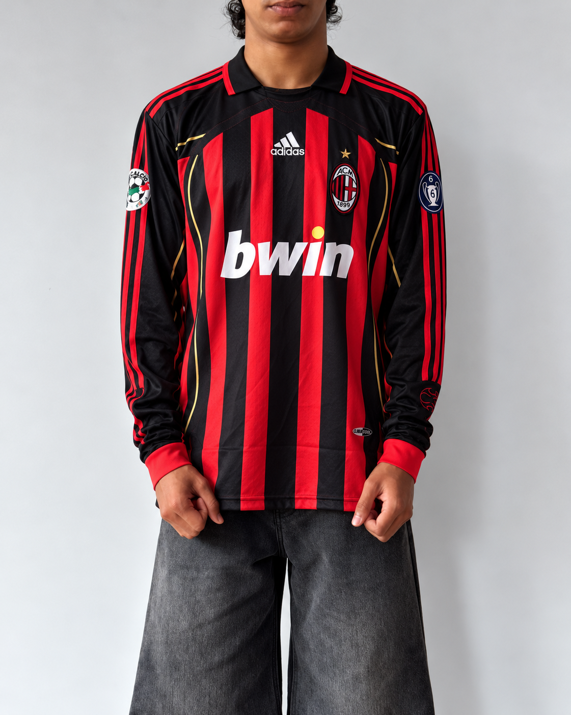 Ac milan #22 Kaka 2006-07 home - Bwin red and black full sleeves retro