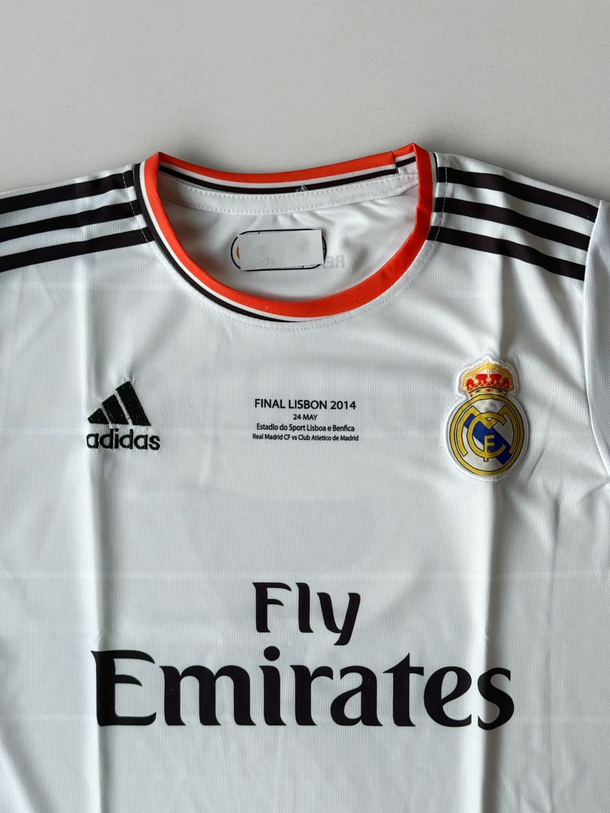 Real Madrid 2013-14 Ronaldo #7 - Fly Emirates white full sleeves retro