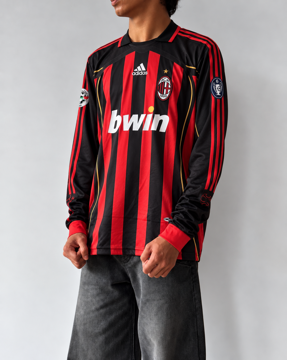 Ac milan #22 Kaka 2006-07 home - Bwin red and black full sleeves retro