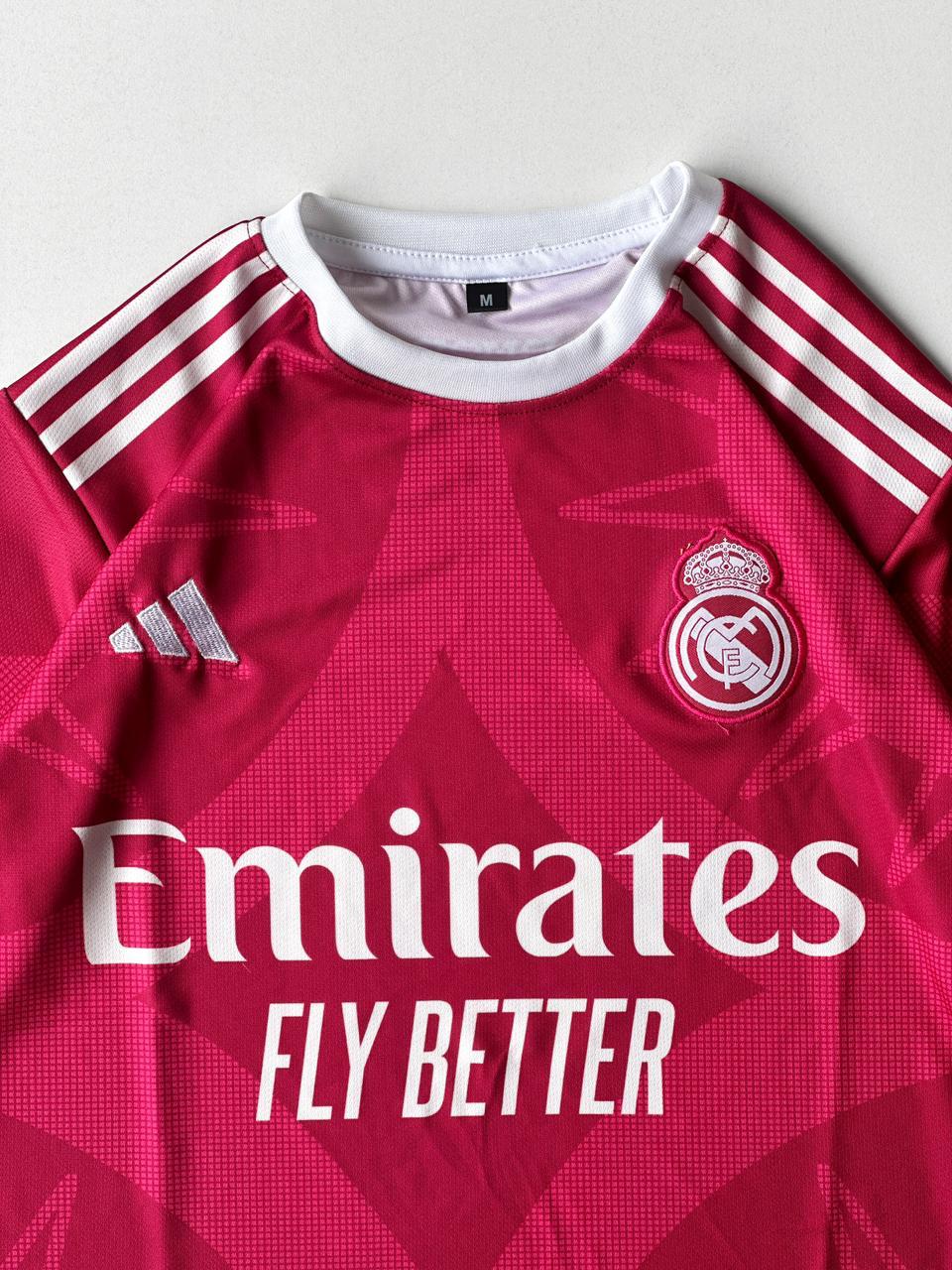New season Real madrid Mbappe Red fan made half sleeve